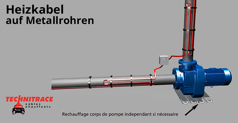 Heizkabel auf Metallrohren – TECHNITRACE